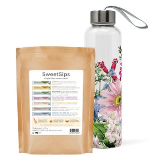 Glass Cold Water Bottle and Single Sip Custom Gift Set
